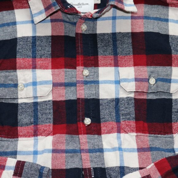 Goodfellow & Co Red and Blue Plaid Casual Button Down Shirt - Picture 3 of 4